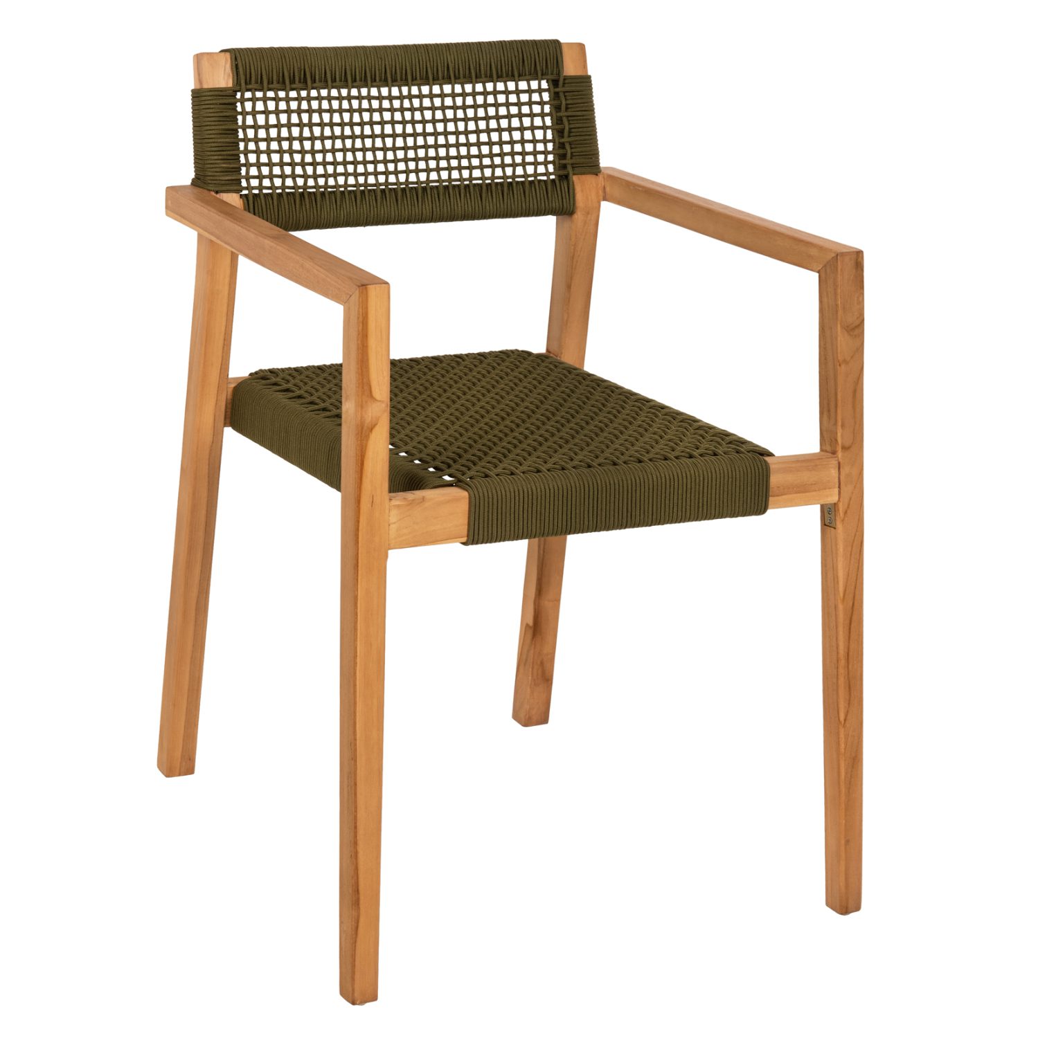 polythrona-fb9963705-xylo-teak-fysiko-pr ΠΟΛΥΘΡΟΝΑ CHARLOTTE HM9637.05 ΞΥΛΟ TEAK ΦΥΣΙΚΟ & ΠΡΑΣΙΝΟ ΣΧΟΙΝΙ 59x54x83Y εκ. - Image 1