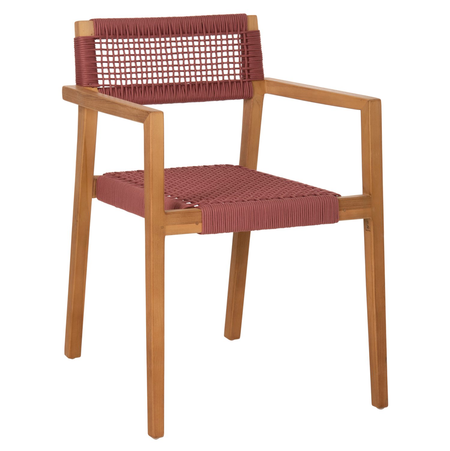 polythrona-fb9963706-xylo-teak-fysiko-ro ΠΟΛΥΘΡΟΝΑ CHARLOTTE HM9637.06 ΞΥΛΟ TEAK ΦΥΣΙΚΟ & ΡΟΖ ΣΧΟΙΝΙ 59x54x83Y εκ. - Image 1