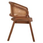 ΠΟΛΥΘΡΟΝΑ ΜΑΣΙΦ ΞΥΛΟ ΤEAK & RATTAN ΠΛΑΤΗ ΦΥΣΙΚΟ 57x62x83Υεκ.HM9402.01 - Image 4