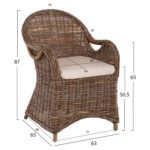 ΠΟΛΥΘΡΟΝΑ ΜΕ ΕΚΡΟΥ ΜΑΞΙΛΑΡΙ KEYLA HM9536 ΚΑΦΕ RATTAN 63x65x87Υεκ. - Image 2