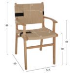 ΠΟΛΥΘΡΟΝΑ RUBBERWOOD ΚΑΙ ΣΧΟΙΝΙ 62,5x60x88Yεκ.HM9324.01 - Image 2