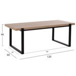 ΤΡΑΠΕΖΙ ΣΑΛΟΝΙΟΥ HM9585.03 MDF SONOMA-ΜΑΥΡΗ ΜΕΤΑΛΛΙΚΗ ΒΑΣΗ 120x60X46Yεκ. - Image 2