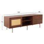 ΕΠΙΠΛΟ ΤΗΛΕΟΡΑΣΗΣ MEEN HM9736 MDF ΜΕ ΚΑΠΛΑΜΑ ΚΑΡΥΔΙΑΣ-ΧΡΥΣΑ ΠΟΔΙΑ 160x40x52Υεκ. - Image 2
