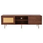 ΕΠΙΠΛΟ ΤΗΛΕΟΡΑΣΗΣ MEEN HM9736 MDF ΜΕ ΚΑΠΛΑΜΑ ΚΑΡΥΔΙΑΣ-ΧΡΥΣΑ ΠΟΔΙΑ 160x40x52Υεκ. - Image 4