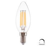 ΛΑΜΠΤΗΡΑΣ LED FILAMENT 4W E14 3000K ΔΙΑΦΑΝΟΣ DIMMABLE HM4048.01