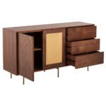 ΜΠΟΥΦΕΣ MEEN HM9735 MDF ΜΕ ΦΥΣΙΚΟ ΚΑΠΛΑΜΑ ΚΑΡΥΔΙΑΣ-ΧΡΥΣΑ ΜΕΤΑΛΛΙΚΑ ΠΟΔΙΑ 150x40x80Υεκ - Image 3