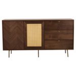 ΜΠΟΥΦΕΣ MEEN HM9735 MDF ΜΕ ΦΥΣΙΚΟ ΚΑΠΛΑΜΑ ΚΑΡΥΔΙΑΣ-ΧΡΥΣΑ ΜΕΤΑΛΛΙΚΑ ΠΟΔΙΑ 150x40x80Υεκ - Image 4