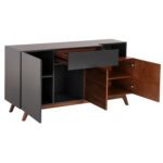 ΜΠΟΥΦΕΣ PREDA HM9747 MDF ΜΕ ΚΑΡΥΔΙ & ΣΚΟΥΡΟ ΓΚΡΙ ΚΑΠΛΑΜΑ 167x28-40x80Υεκ. - Image 3
