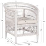 ΠΟΛΥΘΡΟΝΑ MALAWI HM9635.02 ΞΥΛΟ ΜΑΟΝΙ ΜΕ RATTAN ΛΕΥΚΟ-ΛΕΥΚΟ ΜΑΞΙΛΑΡΙ 80x70x86Υεκ. - Image 2