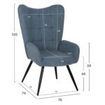 ΠΟΛΥΘΡΟΝΑ CRAWLEY ΜΕ ΥΠΟΠΟΔΙΟ HM8918.24 ΜΠΟΥΚΛΕ ΥΦΑΣΜΑ ΜΠΛΕ 70x74x105Υ εκ. - Image 2