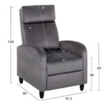 ΠΟΛΥΘΡΟΝΑ RELAX HIBER HM9782.01 ΓΚΡΙ ΒΕΛΟΥΔΟ 67,5x90x104Υ εκ. - Image 2