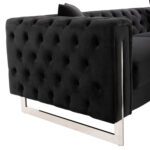 ΣΕΤ ΣΑΛΟΝΙ 2ΤΜΧ MOBAR τ.CHESTERFIELD HM11936.04 ΜΑΥΡΟ ΒΕΛΟΥΔΟ-ΜΕΤΑΛ.ΠΟΔΙΑ - Image 4