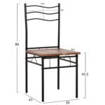 ΣΕΤ ΤΡΑΠΕΖΑΡΙΑΣ 5ΤΜΧ PEASY HM9415.01 ΜΕΤΑΛΛΟ ΜΑΥΡΟ-MDF ΚΑΡΥΔΙ 110x60x75Υεκ - Image 2