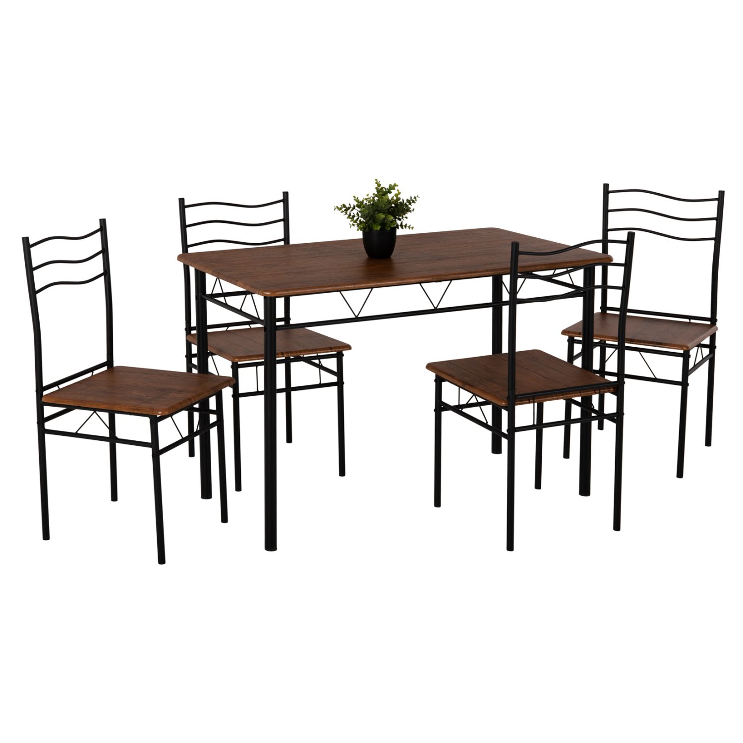set-trapezarias-5tmch-fb9941501-metallo ΣΕΤ ΤΡΑΠΕΖΑΡΙΑΣ 5ΤΜΧ PEASY HM9415.01 ΜΕΤΑΛΛΟ ΜΑΥΡΟ-MDF ΚΑΡΥΔΙ 110x60x75Υεκ - Image 1