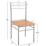 ΣΕΤ ΤΡΑΠΕΖΑΡΙΑΣ 5ΤΜΧ PEASY HM9415.02 ΜΕΤΑΛΛΟ ΑΣΗΜΙ-MDF SONAMA 110x60x75Υεκ - Image 2