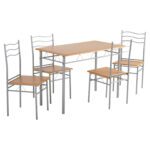 ΣΕΤ ΤΡΑΠΕΖΑΡΙΑΣ 5ΤΜΧ PEASY HM9415.02 ΜΕΤΑΛΛΟ ΑΣΗΜΙ-MDF SONAMA 110x60x75Υεκ