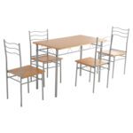 ΣΕΤ ΤΡΑΠΕΖΑΡΙΑΣ 5ΤΜΧ PEASY HM9415.02 ΜΕΤΑΛΛΟ ΑΣΗΜΙ-MDF SONAMA 110x60x75Υεκ - Image 4
