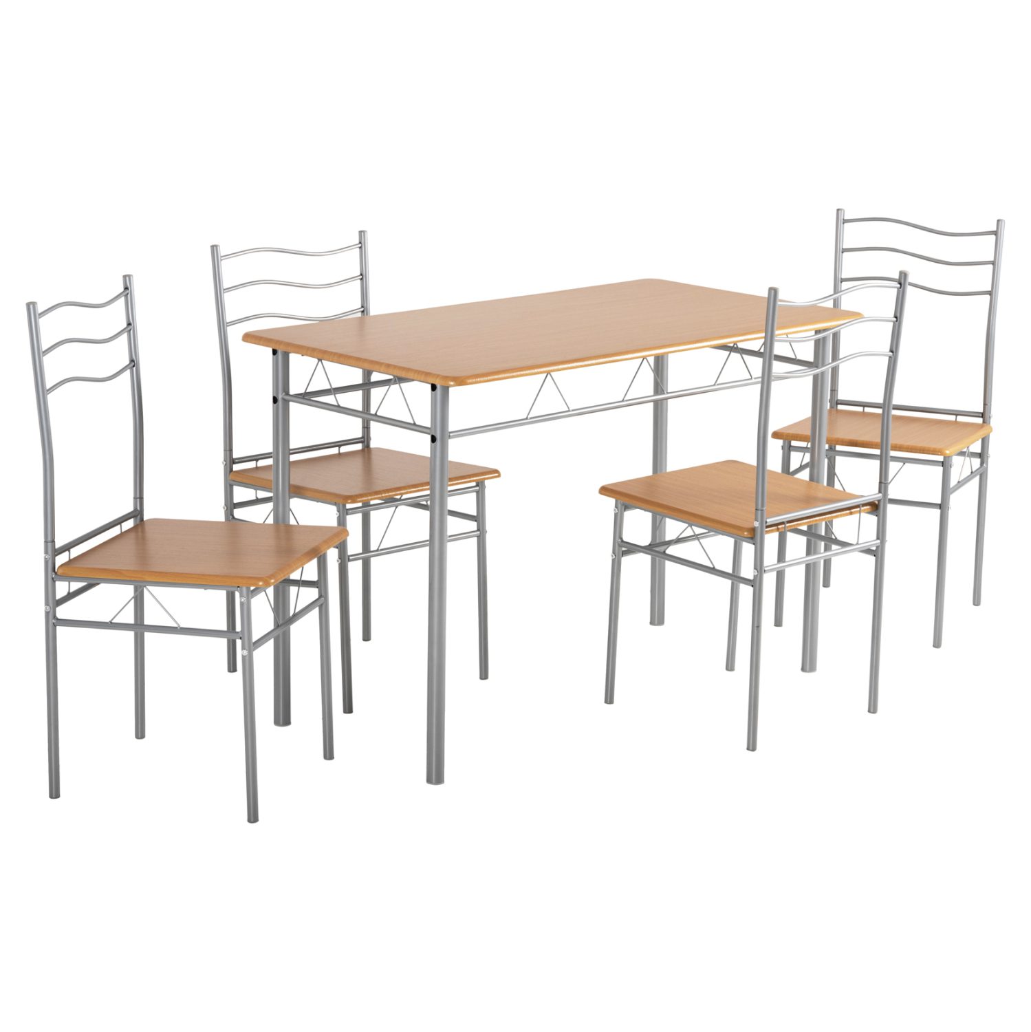set-trapezarias-5tmch-fb9941502-metallo ΣΕΤ ΤΡΑΠΕΖΑΡΙΑΣ 5ΤΜΧ PEASY HM9415.02 ΜΕΤΑΛΛΟ ΑΣΗΜΙ-MDF SONAMA 110x60x75Υεκ - Image 1