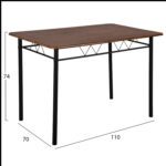 ΣΕΤ ΤΡΑΠΕΖΑΡΙΑΣ 5ΤΜΧ PEARY HM9416.01 ΜΕΤΑΛΛΟ ΜΑΥΡΟ-MDF ΚΑΡΥΔΙ 110x70x74Yεκ. - Image 3