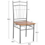 ΣΕΤ ΤΡΑΠΕΖΑΡΙΑΣ 5ΤΜΧ PEARY HM9416.02 ΜΕΤΑΛΛΟ ΑΣΗΜΙ-MDF ΣΟΝΑΜΑ 110x70x74Yεκ. - Image 2