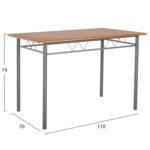 ΣΕΤ ΤΡΑΠΕΖΑΡΙΑΣ 5ΤΜΧ PEARY HM9416.02 ΜΕΤΑΛΛΟ ΑΣΗΜΙ-MDF ΣΟΝΑΜΑ 110x70x74Yεκ. - Image 3