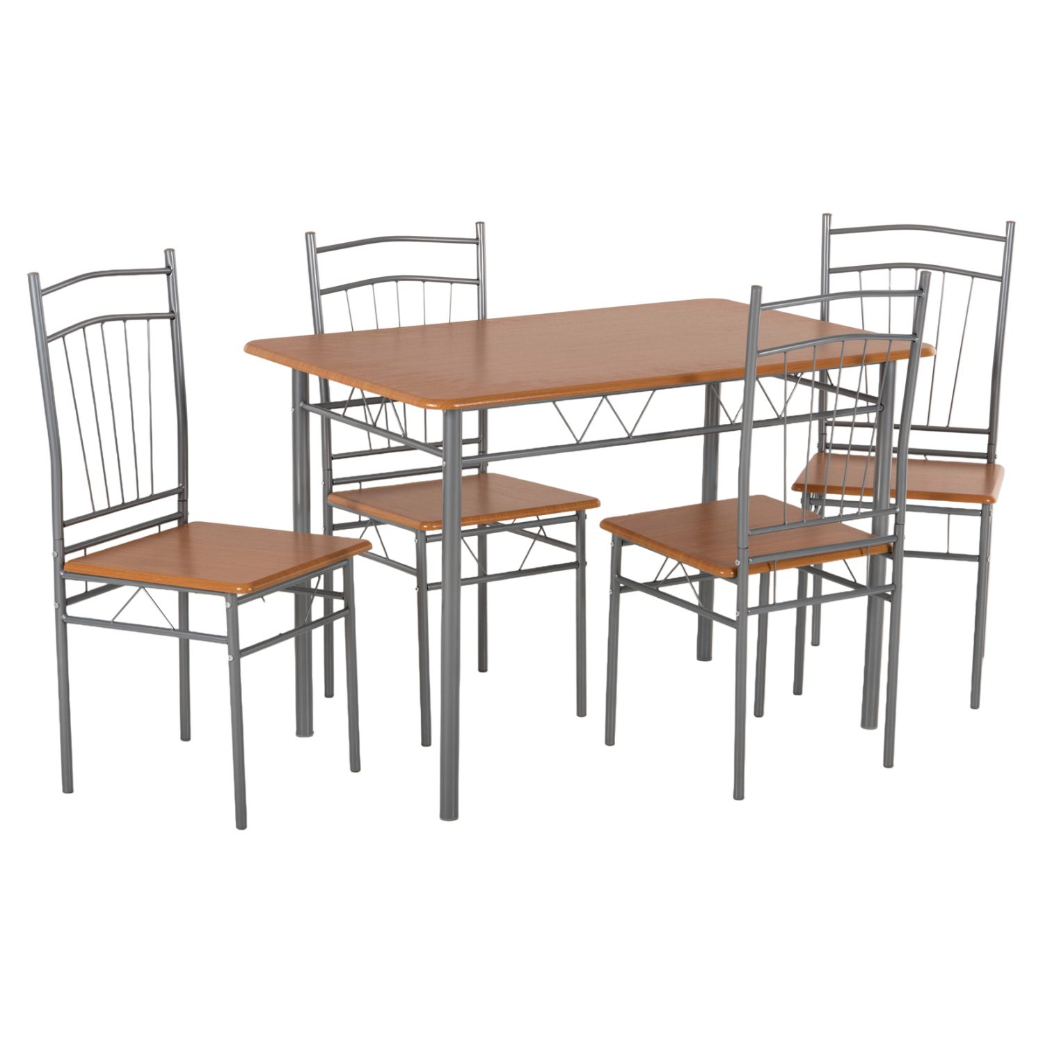 set-trapezarias-5tmch-fb9941602-metallo ΣΕΤ ΤΡΑΠΕΖΑΡΙΑΣ 5ΤΜΧ PEARY HM9416.02 ΜΕΤΑΛΛΟ ΑΣΗΜΙ-MDF ΣΟΝΑΜΑ 110x70x74Yεκ. - Image 1