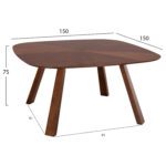 ΤΡΑΠΕΖΙ ΤΡΑΠΕΖΑΡΙΑΣ RINER HM9733 MDF ΜΕ ΚΑΠΛΑΜΑ ΚΑΡΥΔΙΑΣ 150x150x75Υ εκ. - Image 2