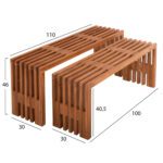 ΤΡΑΠΕΖΙΑ ΣΑΛΟΝΙΟΥ ΣΕΤ 2ΤΜΧ NYA HM9828 ΜΑΣΙΦ ΞΥΛΟ TEAK ΣΕ ΦΥΣΙΚΟ  110x30x46Υεκ. - Image 2