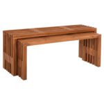 ΤΡΑΠΕΖΙΑ ΣΑΛΟΝΙΟΥ ΣΕΤ 2ΤΜΧ NYA HM9828 ΜΑΣΙΦ ΞΥΛΟ TEAK ΣΕ ΦΥΣΙΚΟ  110x30x46Υεκ.