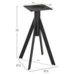 ΒΑΣΗ ΤΡΑΠΕΖΙΟΥ ΜΑΥΡΗ ΜΕΤΑΛΛΙΚΗ ΗΜ5918 37,5x37,5x73Y εκ. - Image 2