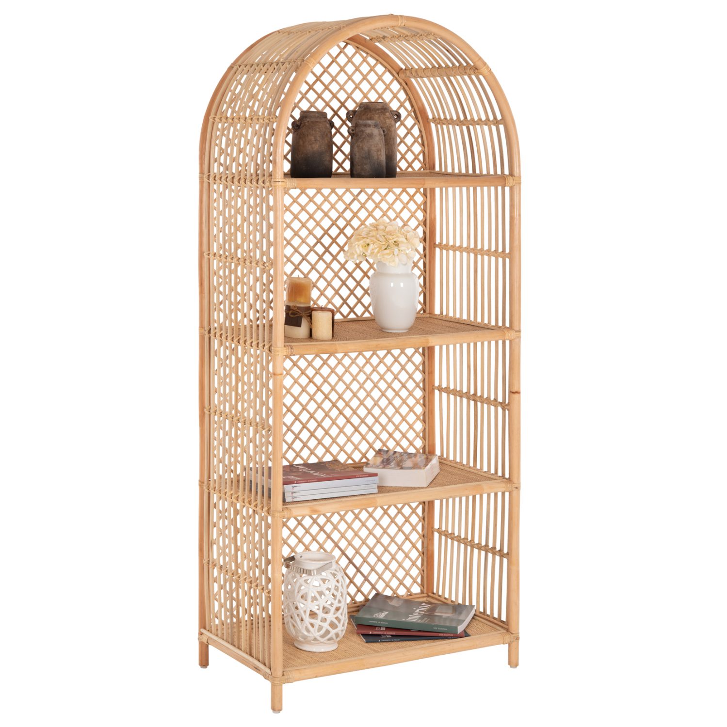 bibliothiki-fb99552-apo-fysiko-rattan-se ΒΙΒΛΙΟΘΗΚΗ HM9552 ΑΠΟ ΦΥΣΙΚΟ RATTAN ΣΕ ΦΥΣΙΚΟ ΧΡΩΜΑ 80x40x182Υεκ. - Image 1