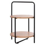 ΒΟΗΘΗΤΙΚΟ ΤΡΑΠΕΖΙ SYLO HM9618.01 MDF ΣΕ ΦΥΣΙΚΟ-ΜΑΥΡΟ ΜΕΤΑΛΛΟ Φ44x66Υεκ. - Image 3