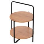 ΒΟΗΘΗΤΙΚΟ ΤΡΑΠΕΖΙ SYLO HM9618.01 MDF ΣΕ ΦΥΣΙΚΟ-ΜΑΥΡΟ ΜΕΤΑΛΛΟ Φ44x66Υεκ. - Image 4
