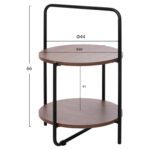 ΒΟΗΘΗΤΙΚΟ ΤΡΑΠΕΖΙ SYLO HM9618.02 MDF ΣΕ ΚΑΡΥΔΙ-ΜΑΥΡΟ ΜΕΤΑΛΛΟ Φ44x66Υεκ. - Image 2
