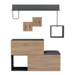 ΕΠΙΠΛΟ ΕΙΣΟΔΟΥ CERB HM8957.11 ΜΕΛΑΜΙΝΗ ΣΕ SONAMA-ΓΚΡΙ 120x20x72Υ εκ. - Image 3