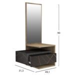 ΕΠΙΠΛΟ ΕΙΣΟΔΟΥ ΜΕ ΚΑΘΡΕΠΤΗ MEARA HM8984.13 ΜΕΛΑΜΙΝΗ BLACK MARBLE-ΦΥΣΙΚΟ 49,1x31,3x90Υεκ - Image 2