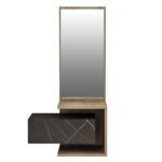 ΕΠΙΠΛΟ ΕΙΣΟΔΟΥ ΜΕ ΚΑΘΡΕΠΤΗ MEARA HM8984.13 ΜΕΛΑΜΙΝΗ BLACK MARBLE-ΦΥΣΙΚΟ 49,1x31,3x90Υεκ - Image 3