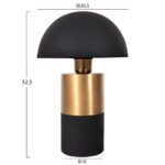ΕΠΙΤΡΑΠΕΖΙΟ ΦΩΤΙΣΤΙΚΟ PUNE HM4245.04 ΜΕΤΑΛΛΟ ΣΕ ΜΑΥΡΟ-ΧΡΥΣΟ Φ20,5x32,5Υεκ. - Image 2
