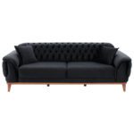 ΚΑΝΑΠΕΣ ΚΡΕΒΑΤΙ BENNINGTON ΤΡΙΘΕΣΙΟΣ ΜΑΥΡΟΣ HM3249.01 240x95x80 εκ. - Image 4