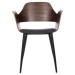 ΚΑΡΕΚΛΑ VELP HM9616.04 ΞΥΛΟ ΣΕ ΚΑΡΥΔΙ-ΓΚΡΙ ΥΦΑΣΜΑ-ΜΑΥΡΑ ΜΕΤΑΛ. ΠΟΔΙΑ 55,5x50x79Υεκ. - Image 3