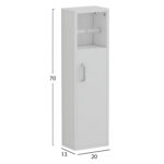 ΝΤΟΥΛΑΠΙ ΜΠΑΝΙΟΥ DAMIEN HM9025.12 ΜΕΛΑΜΙΝΗ ΛΕΥΚΗ 20x13x70Yεκ. - Image 2
