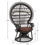 ΠΟΛΥΘΡΟΝΑ ROYAL PEACOCK HM9342.03 RATTAN ΜΑΥΡΟ-ΜΑΞΙΛΑΡΙ ΚΑΦΕ 114x72x150Yεκ. - Image 2