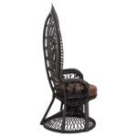 ΠΟΛΥΘΡΟΝΑ ROYAL PEACOCK HM9342.03 RATTAN ΜΑΥΡΟ-ΜΑΞΙΛΑΡΙ ΚΑΦΕ 114x72x150Yεκ. - Image 4