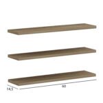 ΣΕΤ 3 ΡΑΦΙΑ ΤΟΙΧΟΥ CASSIUS HM8966.12 ΜΕΛΑΜΙΝΗ ΣΕ ΦΥΣΙΚΟ 60x14,5 εκ - Image 2