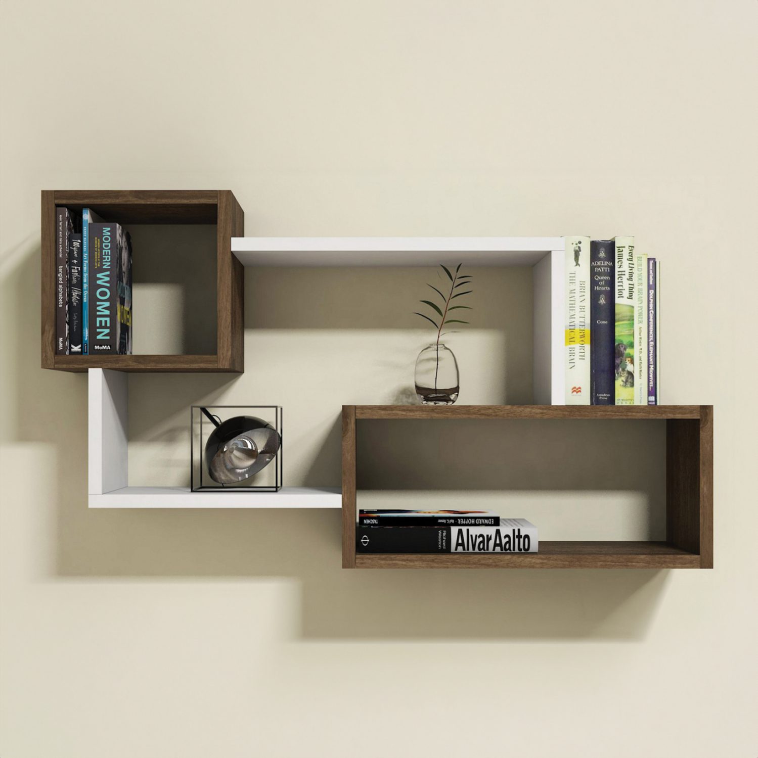 rafiera-toichoy-fb9894811-melamini-se-fy ΡΑΦΙΕΡΑ ΤΟΙΧΟΥ TANNER HM8948.11 ΜΕΛΑΜΙΝΗ ΣΕ ΦΥΣΙΚΟ-ΛΕΥΚΟ 90,5x20x51Υ εκ. - Image 1