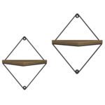 ΣΕΤ ΡΑΦΙΑ ΤΟΙΧΟΥ EVERLEIGH HM8951.11 ΜΕΤΑΛΛΟ ΜΑΥΡΟ-ΜΕΛΑΜΙΝΗ ΦΥΣΙΚΟ 22x13x30Υεκ. - Image 3