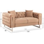 ΣΕΤ ΣΑΛΟΝΙ 2ΤΜΧ MOBAR τ.CHESTERFIELD HM11936.03 ΜΠΕΖ ΒΕΛΟΥΔΟ-ΜΕΤΑΛ.ΠΟΔΙΑ - Image 3