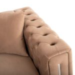 ΣΕΤ ΣΑΛΟΝΙ 2ΤΜΧ MOBAR τ.CHESTERFIELD HM11936.03 ΜΠΕΖ ΒΕΛΟΥΔΟ-ΜΕΤΑΛ.ΠΟΔΙΑ - Image 4
