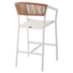 ΣΚΑΜΠΟ ΑΛΟΥΜΙΝΙΟΥ ΛΕΥΚΟ HM5892.32 ΜΕΣ. ΥΨΟΥΣ-ΜE RATTAN & TΕΧΤLINE 57x57x99,5Yεκ. - Image 4