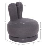ΣΚΑΜΠΟ ΜΕ ΠΛΑΤΗ ΠΕΡΙΣΤΡΕΦΟΜΕΝΟ FRIVO HM9774.01 ΓΚΡΙ TEDDY ΥΦΑΣΜΑ 51x51x61Υεκ - Image 2